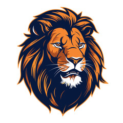 Lion head vector illustration. A Lion head logo mascot tattoo T-shirt graphic template