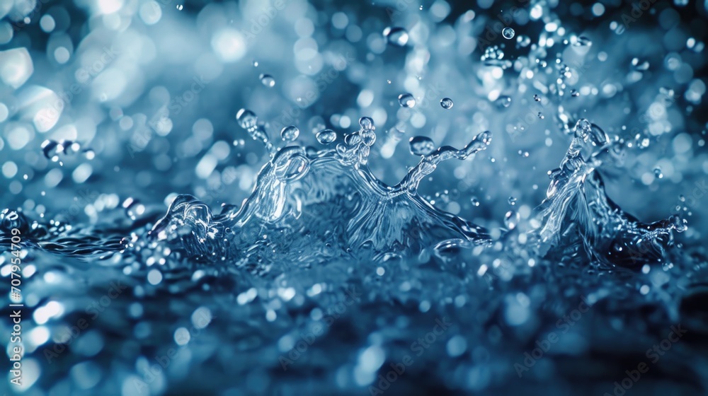 Poster a splash of water on the surface, creating ripples. can be used to depict water activities or the co