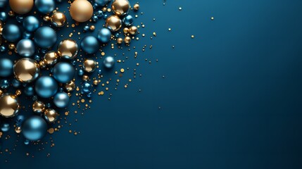 Top shot of a Christmas background concept featuring gold stars, Generative AI.