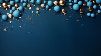 Top shot of a Christmas background concept featuring gold stars, Generative AI.