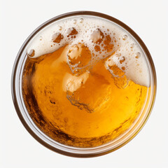 to top view photography of a glass of beer isolated on a transparent background p view photography of garlic bread on wooden board isolated on a transparent background created with Generative Ai