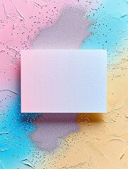 Top view of white blank card mockup with various color backdrop, Generative AI.