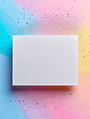 Top view of white blank card mockup with various color backdrop, Generative AI.