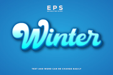 Obraz premium Winter 3d text effect.