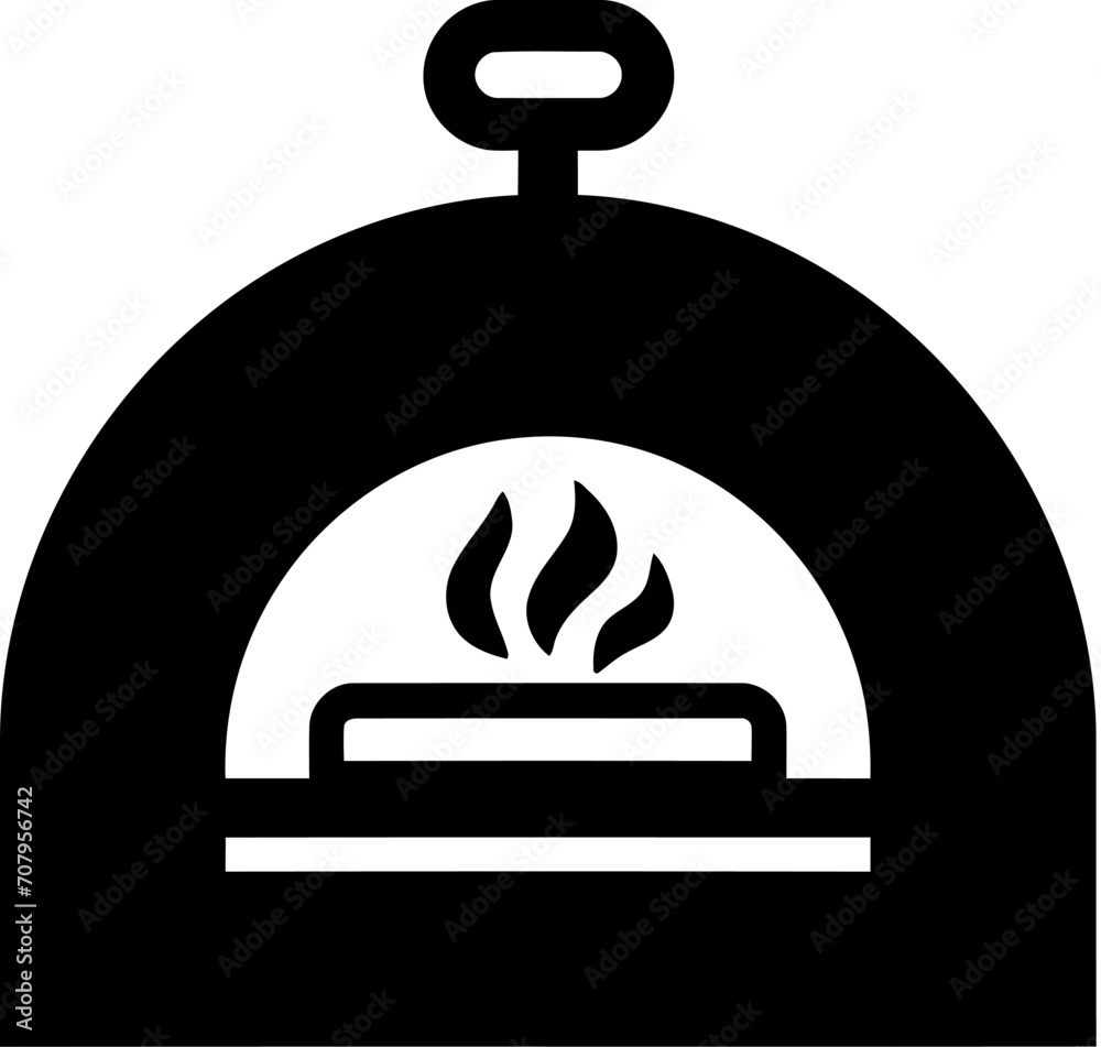 Wall mural Pizza oven icon