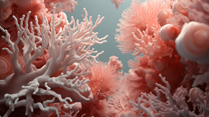 Naklejka na ściany i meble Underwater coral sea