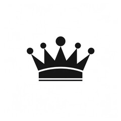 a crown logo icon, clipart style, white background, thick lines, created with Generative Ai