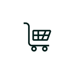 cart minimal outline icon on white background 04