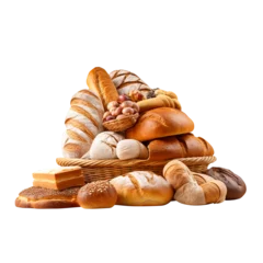 Afwasbaar Fotobehang Bakkerij bread and buns, png