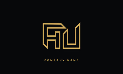 AU, UA, A, U Abstract Letters Logo Monogram