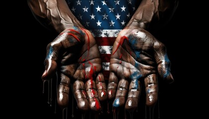 martin luther king day with american flag - obrazy, fototapety, plakaty