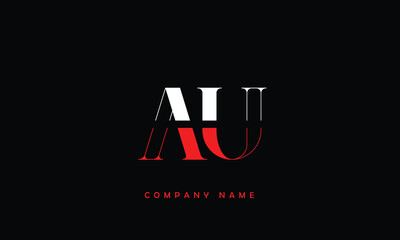 AU, UA, A, U Abstract Letters Logo Monogram