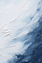 Fototapeta na wymiar Navy closeup of impasto abstract rough white art painting texture