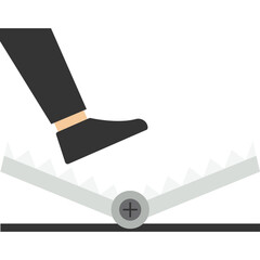 Businessman walk to pitfall, Vector illustration in flat style

