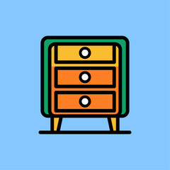 furniture drawer unit vector illustration template 01