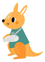 Baby animal with broken arm. Cute patient animal