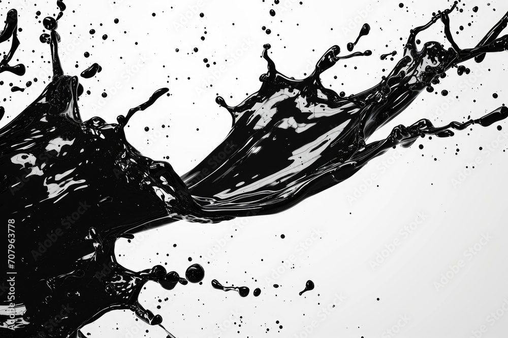 Aufkleber A captivating black and white photo capturing a dynamic splash of water. Perfect for adding a touch of elegance to any design or project