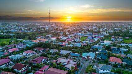 Sunset above Paramaribo