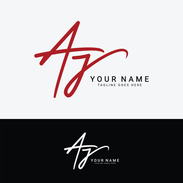 A, J, AJ Initial handwriting or handwritten letter logo for identity. Logo with signature, wedding, fashion, floral, botanical and hand drawn in style