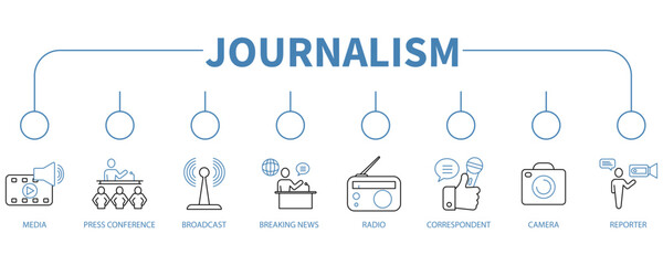 Journalism banner web icon vector illustration concept