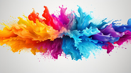 Rainbow paint splash abstract vector background