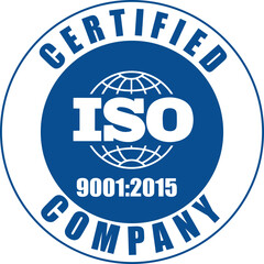 Certified Company Certificate ISO 9001:2015 Blue vector, Quality Certificate