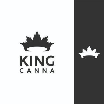 crown king of cannabis modern simple luxury logo for your bussiness sign and symbol