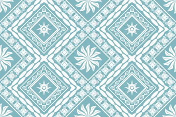 Ethnic Figure aztec embroidery style. Geometric ikat oriental traditional art pattern.Design for ethnic background,wallpaper,fashion,clothing,wrapping,fabric,element,sarong,graphic,vector illustration - obrazy, fototapety, plakaty