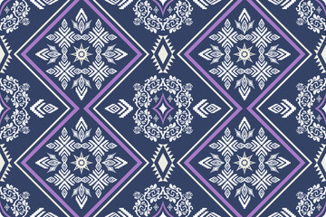 Ethnic Figure aztec embroidery style. Geometric ikat oriental traditional art pattern.Design for ethnic background,wallpaper,fashion,clothing,wrapping,fabric,element,sarong,graphic,vector illustration