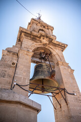 Bell Tower at the ceautiful Valencia Cathedral, Basilica of Virgen the Helpless.