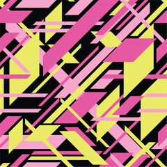 Abstract shapes seamless pattern. creative repeat vector print. black ground modern print. Kids boys teens fashion. summer and swimwear. geo geometric pattern sportswear