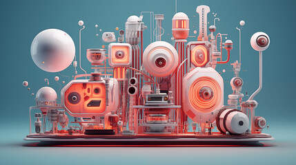 technology 3d illustration. generative ai