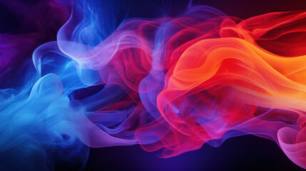 Fototapeta premium Abstract Smoke: A Mystical Dance of Vibrant Fire and Magical Mist on Dark Background