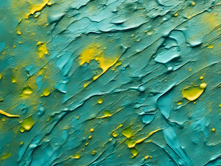 grün blau gelbe Wellen in Acryl