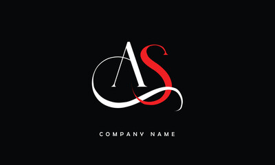AS, SA, A, S Abstract Letters Logo Monogram