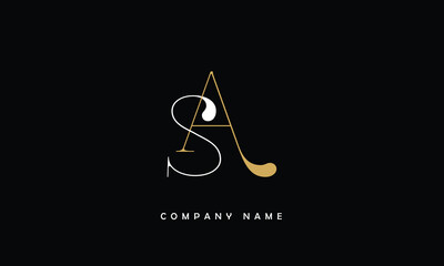 AS, SA, A, S Abstract Letters Logo Monogram