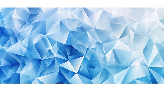 This is a digital image featuring a geometric pattern made up of various shades of blue polygons, creating a crystal-like abstract background.