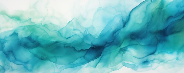 Fototapeta na wymiar Teal abstract watercolor background