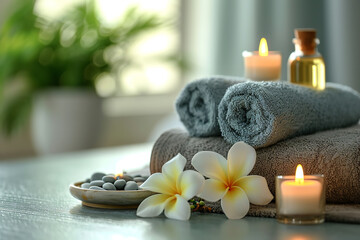 Obraz na płótnie Canvas Spa treatments, massages, and calming spa environments supplies
