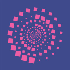 Colorful Modern Geometric spiral abstraction. Circle abstract background. Wallpaper, banner, background, landing page, invitation, print. Vector Symbol Illustration. Isolated design element. 