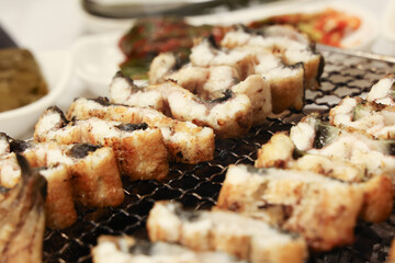Korean food. Charcoal grilled eel
