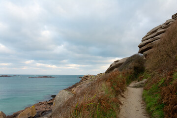 Magnifique paysage de la côte de granit rose en Bretagne - France