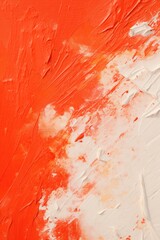 Vermilion closeup of impasto abstract rough white art painting texture
