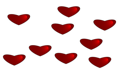  abstract background white background, huge and small pink hearts are sprinkled for Valentine's Day.