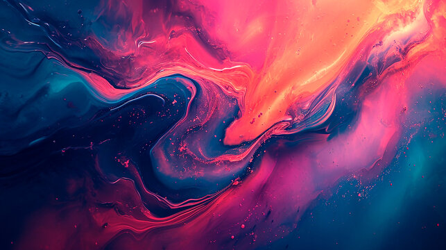 Ondas Cósmicas de Color: Fusión Abstracta en Púrpura y Azul
