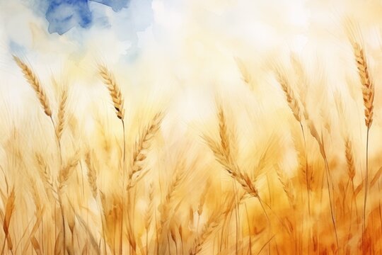 Wheat background image for design or product presentation, with a play of light and shadow