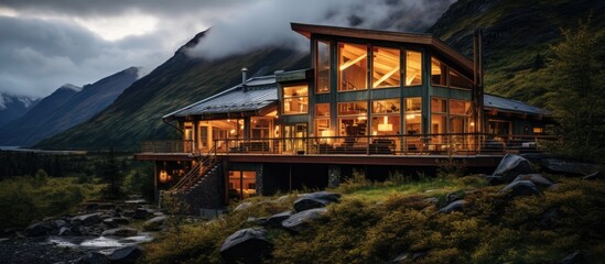 Obraz premium Stunning Alaska vacation spot, Hatcher Pass Lodge.
