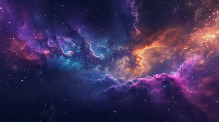 Fototapeten Colorful milkyway galaxy night stars family landscape © Koplexs-Stock