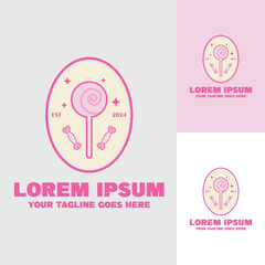 Pink Candy Logo Template. Suitable for business, symbols, etc. Easy to edit. Eps 10