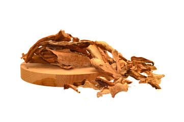 dried mushrooms isolated on white background